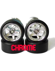 Juego de Ruedas Cromadas para Autos 1:64 Yallishop - 10 Piezas 2