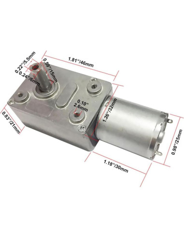 Motor de Engranaje de Gusano BRINGSMART 12V 40rpm 4.5kg.cm