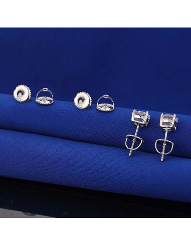 2 Pares de Respaldos de Aretes de Tornillo Kouley 6mm Hipoalergénicos