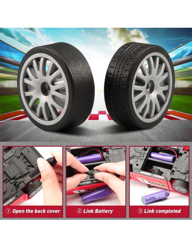 Coche RC Drift Jaming KF27 1:20 4WD Rojo con Luces LED