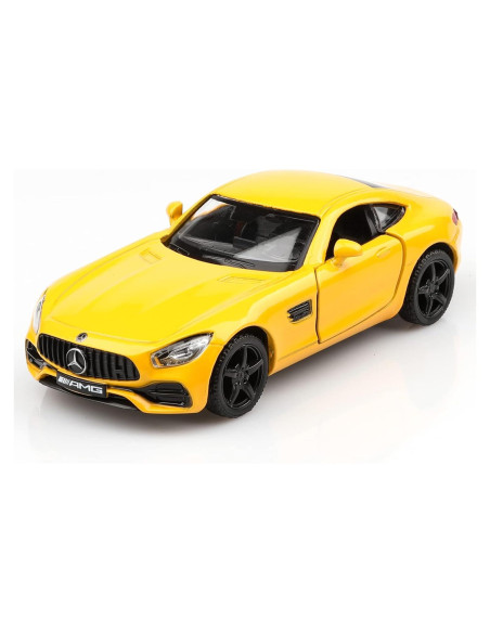 Coche de metal a escala 1/36 TOKAXI Mercedes AMG GTS amarillo Coche de metal a escala 1/36 TOKAXI Mercedes AMG GTS amarillo