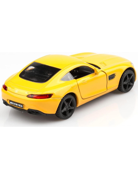 Coche de metal a escala 1/36 TOKAXI Mercedes AMG GTS amarillo Coche de metal a escala 1/36 TOKAXI Mercedes AMG GTS amarillo
