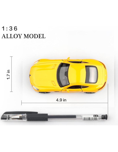Coche de metal a escala 1/36 TOKAXI Mercedes AMG GTS amarillo