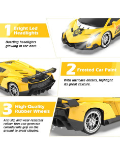 Coche de Control Remoto Growsland RC 1:18 Amarillo para Niños 2