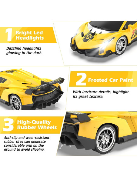 Coche de Control Remoto Growsland RC 1:18 Amarillo para Niños