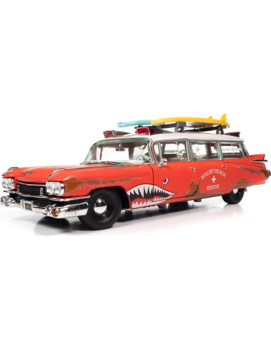 Auto World Cadillac Eldorado Ambulancia 1:18 Diecast Rojo Mate