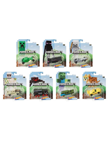Hot Wheels Minecraft 2020 1:64 Conjunto 7 Coches Personajes