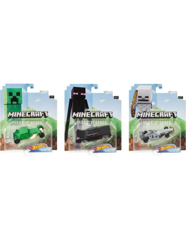 Hot Wheels Minecraft 2020 1:64 Conjunto 7 Coches Personajes