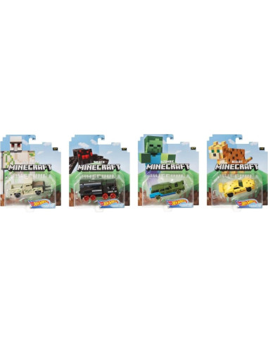 Hot Wheels Minecraft 2020 1:64 Conjunto 7 Coches Personajes