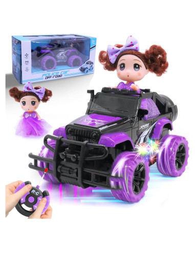 Coche de Control Remoto para Niñas Wagkew 1:20 con Muñeca LED