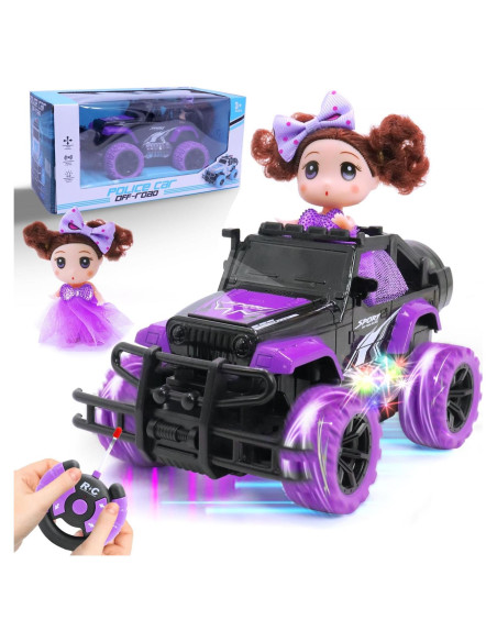 Coche de Control Remoto para Niñas Wagkew 1:20 con Muñeca LED