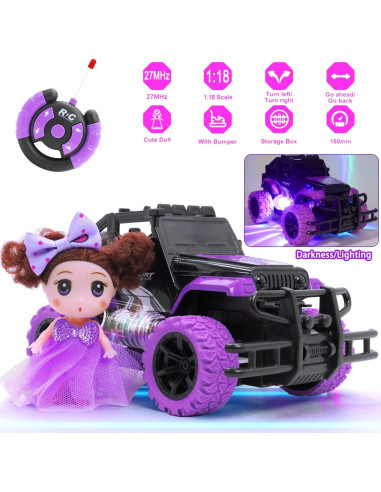 Coche de Control Remoto para Niñas Wagkew 1:20 con Muñeca LED