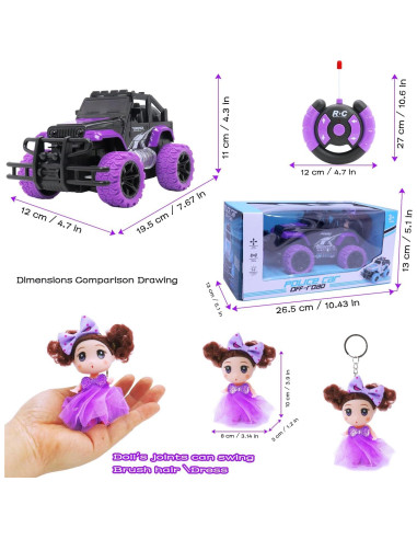 Coche de Control Remoto para Niñas Wagkew 1:20 con Muñeca LED