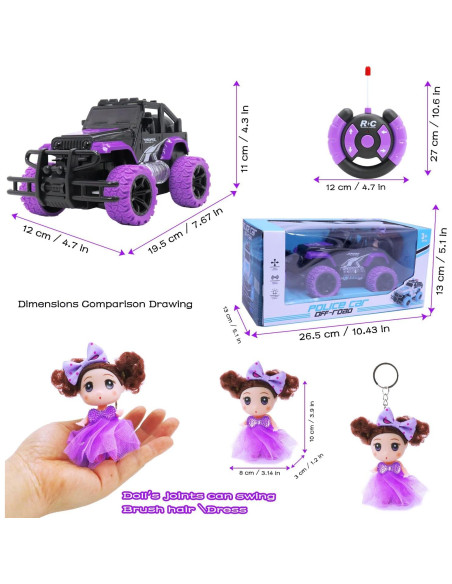 Coche de Control Remoto para Niñas Wagkew 1:20 con Muñeca LED