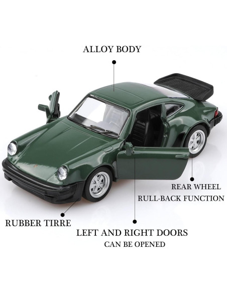 Coche de metal a escala 1/36 Porsche 911 Turbo 1978 TOKAXI Coche de metal a escala 1/36 Porsche 911 Turbo 1978 TOKAXI