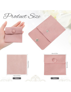 Cunno 120 Bolsas de Microfibra para Joyería con Paño 8x8cm 2