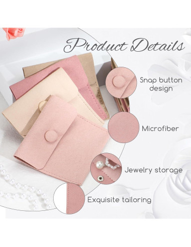 Cunno 120 Bolsas de Microfibra para Joyería con Paño 8x8cm