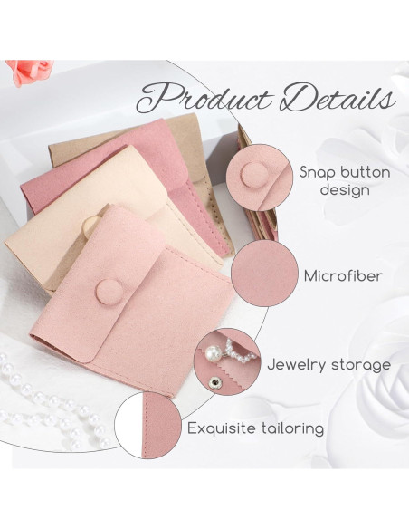 Cunno 120 Bolsas de Microfibra para Joyería con Paño 8x8cm