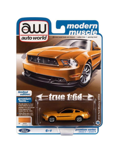 Auto World Mustang GT/CS 2012 Escala 1:64 Amarillo