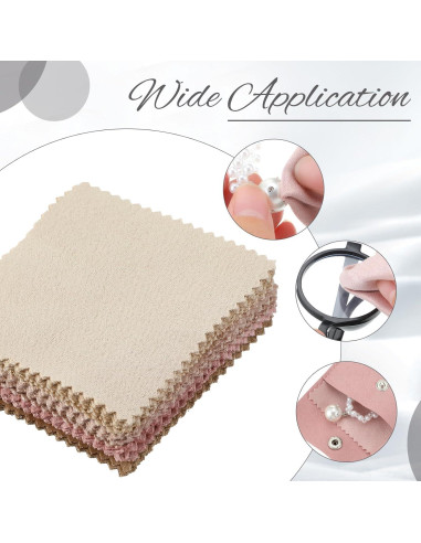 Cunno 120 Bolsas de Microfibra para Joyería con Paño 8x8cm