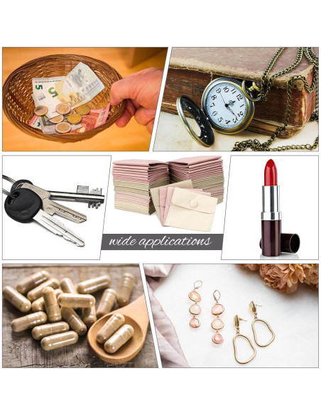 Cunno 120 Bolsas de Microfibra para Joyería con Paño 8x8cm