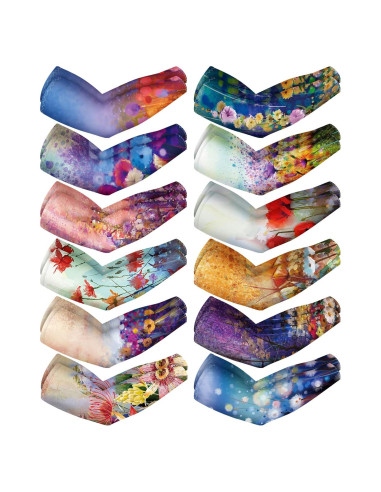 12 Pares de Mangas UV para Mujeres - Protección Solar 53cm