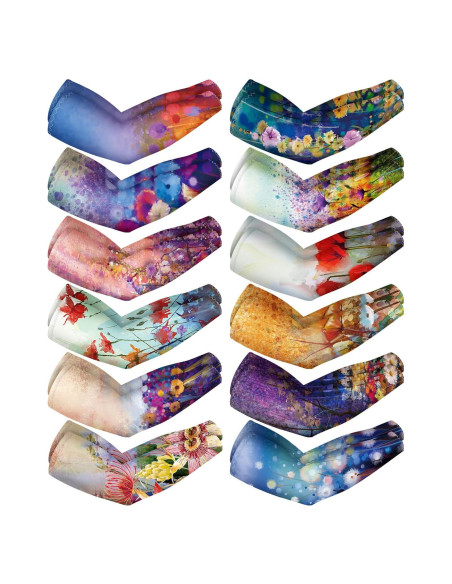 12 Pares de Mangas UV para Mujeres - Protección Solar 53cm