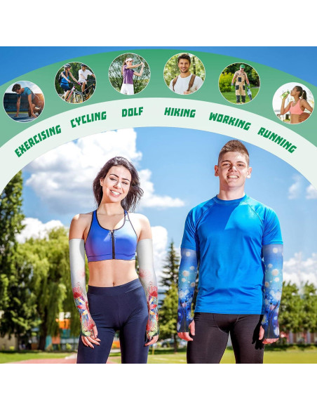 12 Pares de Mangas UV para Mujeres - Protección Solar 53cm