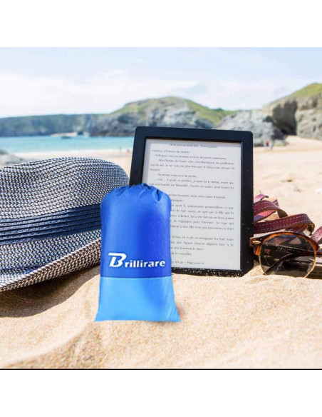 Manta de Playa Impermeable BRILLIRARE 279x216 cm a Prueba de Arena