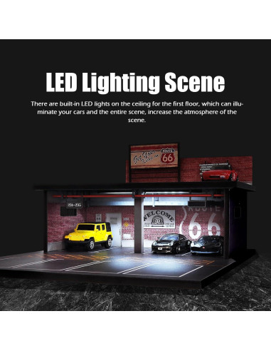 Vitrina de Garaje 1/64 CXIIUUI con Luz LED y 11 Espacios
