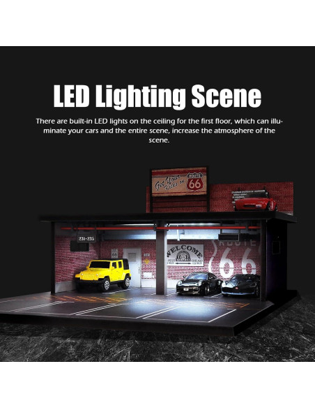 Vitrina de Garaje 1/64 CXIIUUI con Luz LED y 11 Espacios