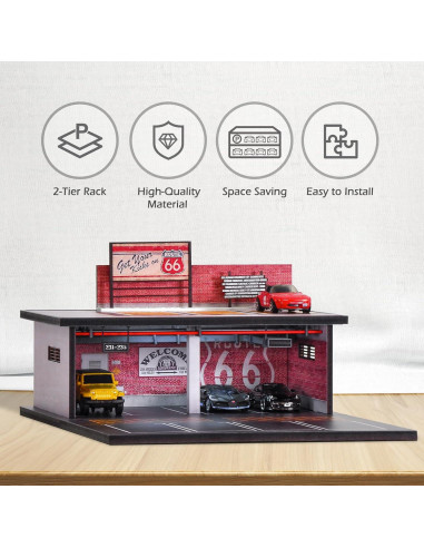 Vitrina de Garaje 1/64 CXIIUUI con Luz LED y 11 Espacios