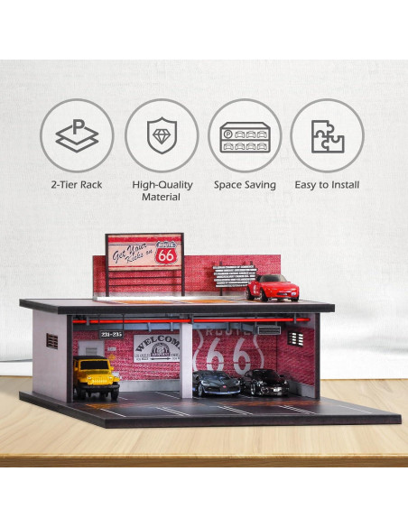 Vitrina de Garaje 1/64 CXIIUUI con Luz LED y 11 Espacios