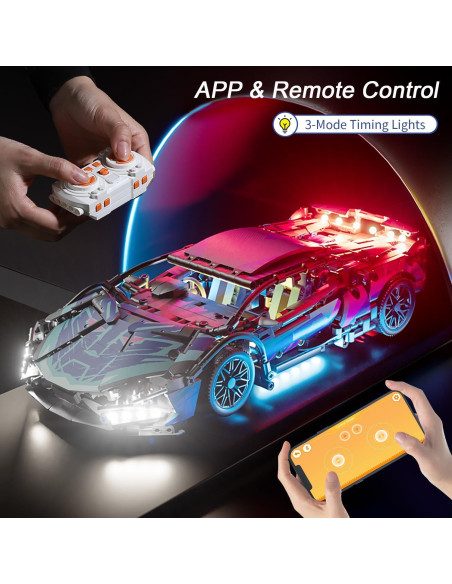 Auto Deportivo RC PinkBee 1:14 con Luces LED y Control APP