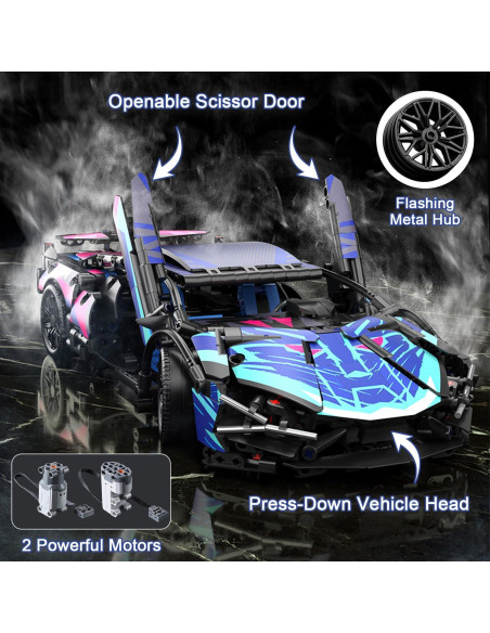 Auto Deportivo RC PinkBee 1:14 con Luces LED y Control APP