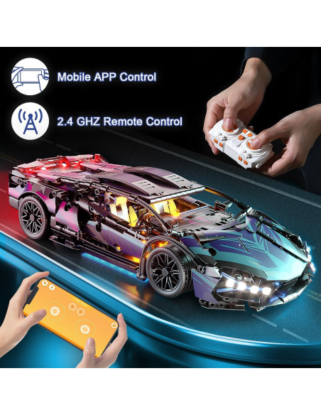 Auto Deportivo RC PinkBee 1:14 con Luces LED y Control APP