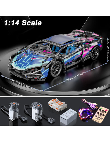 Auto Deportivo RC PinkBee 1:14 con Luces LED y Control APP