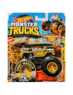 Hot Wheels Monster Jam 5 Alarm Coche Aplastable 15 cm