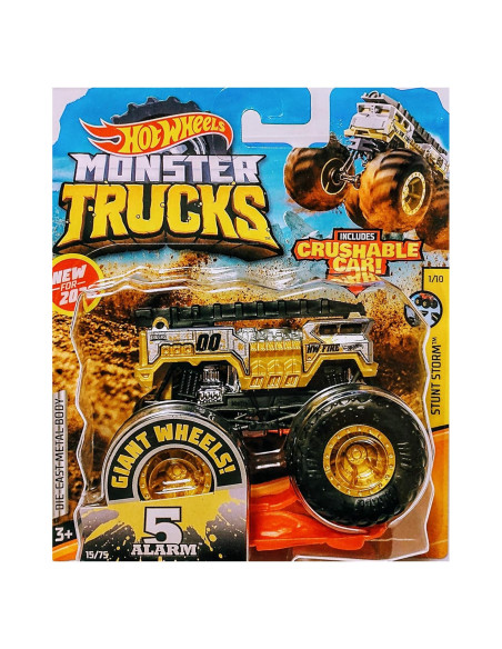 Hot Wheels Monster Jam 5 Alarm Coche Aplastable 15 cm