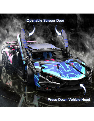 Auto de Carreras PinkBee 1:14 con Luces LED y Puertas Abatibles