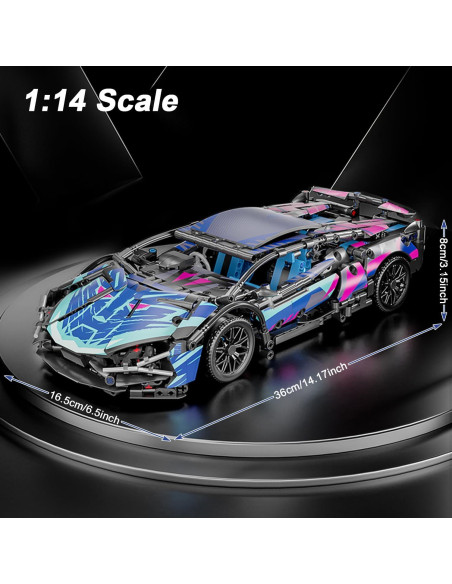 Auto de Carreras PinkBee 1:14 con Luces LED y Puertas Abatibles