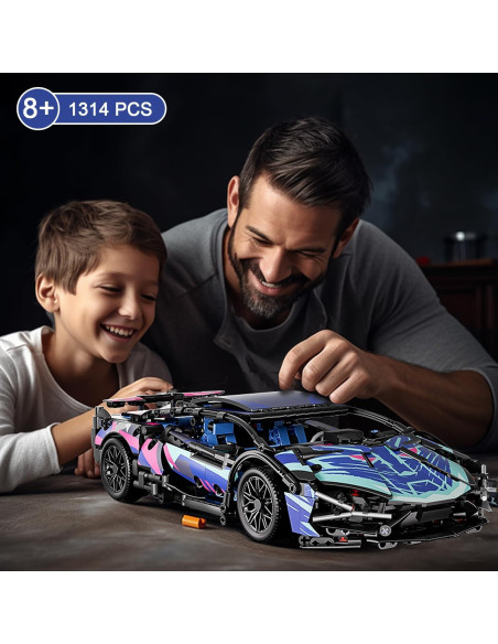 Auto de Carreras PinkBee 1:14 con Luces LED y Puertas Abatibles