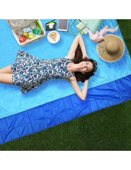 Manta de Playa Impermeable BRILLIRARE 279x216 cm a Prueba de Arena