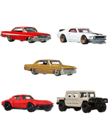 Hot Wheels Paquete 5 Autos Die-Cast Rápido y Furioso HKF07
