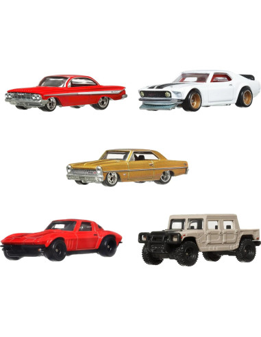Hot Wheels Paquete 5 Autos Die-Cast Rápido y Furioso HKF07