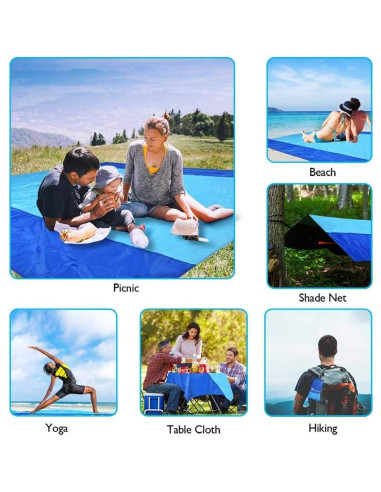 Manta de Playa Impermeable BRILLIRARE 279x216 cm a Prueba de Arena