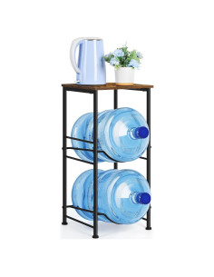 Organizador Soporte Botellas Agua 5 Galones BTY Marrón 2 Niveles
