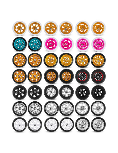 Ruedas de Reemplazo Poen 21 Juegos 1:64 Neumáticos Goma