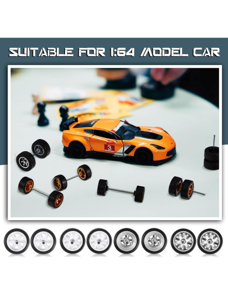 Ruedas de Reemplazo Poen 21 Juegos 1:64 Neumáticos Goma