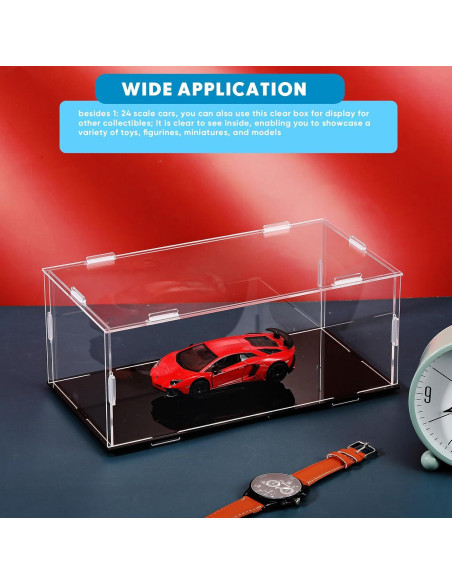 Caja de Exhibición Acrílica 2 Pcs 1:24 para Modelos de Coche